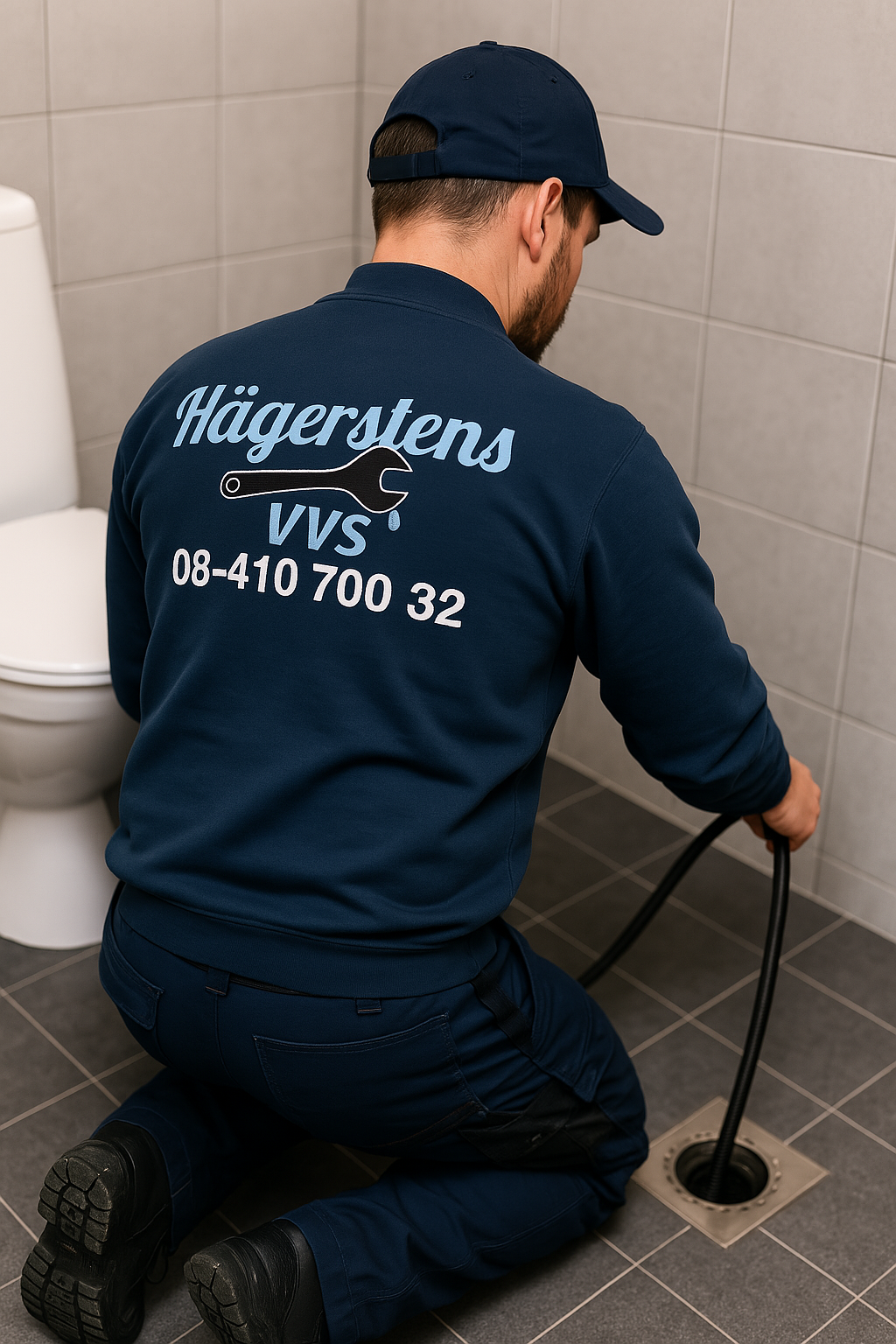 Rörmokare från Hägersten VVS löser stopp i diskhon i ett modernt kök i Stockholm – professionell avloppsrensning med högtrycksspolning.