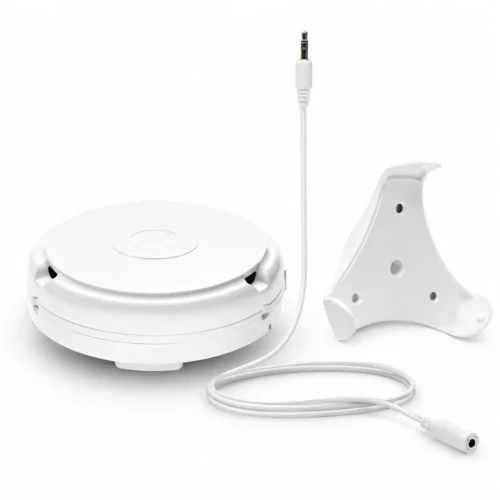 Vattenlarm med läckagesensor och kabel för att upptäcka vattenläckage under diskbänk och diskmaskin.